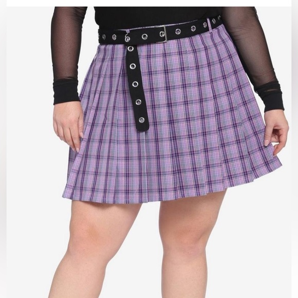 Hot Topic Skirts Hot Topic Purple Plaid Flare Skirt Poshmark